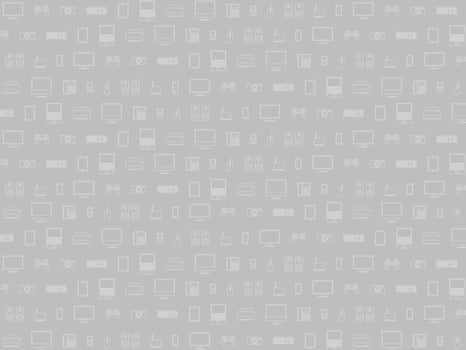 Computer hardware on gray background vector