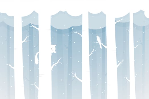 Animal in forest of winter season. Vector illustration