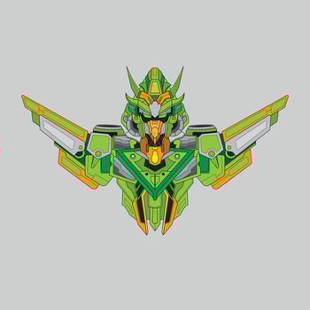 warrior cyborg robot knight in the sacred geometry ornaments background, Perfect for T-Shirt Design, Sticker, Poster, Merchandise and E-sport logo vector