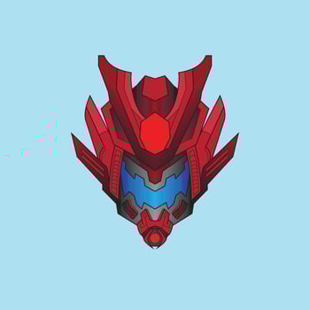 warrior cyborg head robot knight in the sacred geometry ornaments background, Perfect for T-Shirt Design, Sticker, Poster, Merchandise and E-sport logo vector
