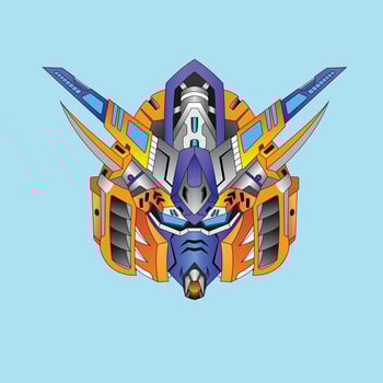 warrior cyborg head robot knight in the sacred geometry ornaments background, Perfect for T-Shirt Design, Sticker, Poster, Merchandise and E-sport logo vector