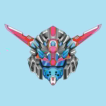 warrior cyborg head robot knight in the sacred geometry ornaments background, Perfect for T-Shirt Design, Sticker, Poster, Merchandise and E-sport logo vector