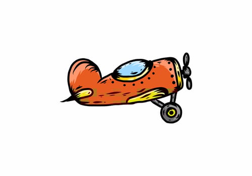 Little red airplane illustration drawing vector