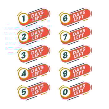 Set of modern countdown timer for sales and promotions composition, etc. vector