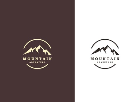 Mountain logo design, natural landscape. vector