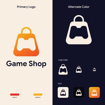 elegant simple gaming logo concept template vector