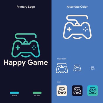 elegant simple gaming logo concept template vector