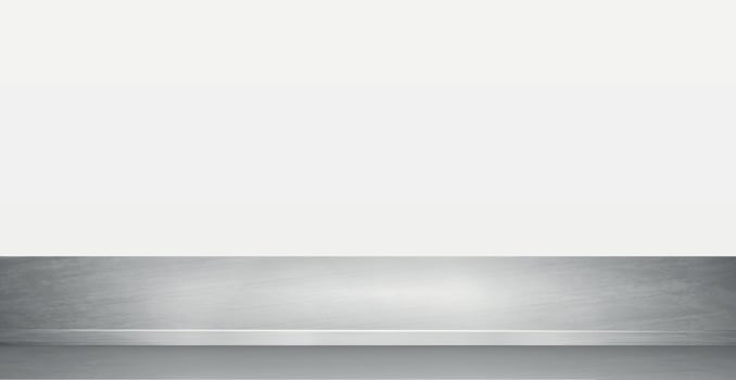 Metal kitchen countertop, iron texture, large table on a white background - Vector