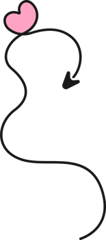 Hand drawn arrow line with heart png