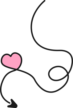 Hand drawn arrow line with heart png