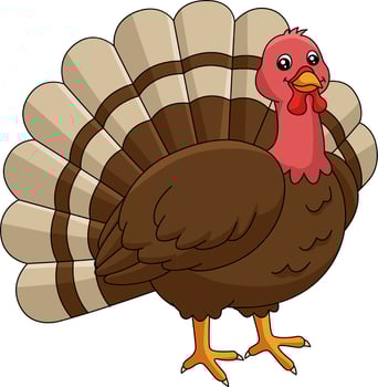 Turkey Cartoon Colored Clipart Illustration vector