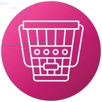Wood Bucket Icon Style vector