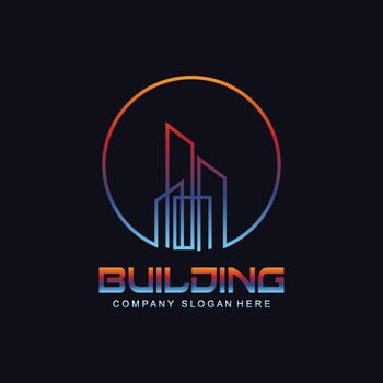 City Building Construction Logo Design Premium Quality Line Vector Illustration