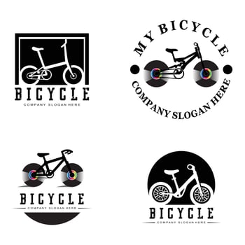 Bike Logo Icon Vector, vehicle for sports, racing, casual, downhill, retro template vector