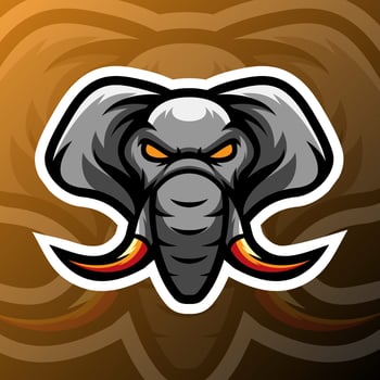 vector graphics illustration of a elephant in esport logo style. perfect for game team or product logo
