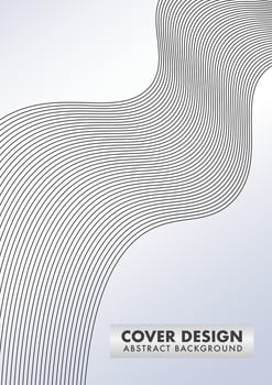 Abstract Monochrome Wave Line. Minimal Retro Cover Design Template vector