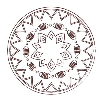 Mandala doodle line art png
