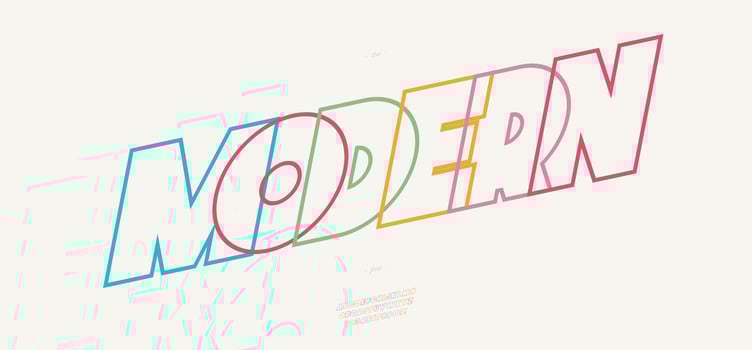 Vector modern font colorful line style modern typography