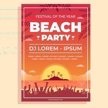Beach Party Festival Poster vector
