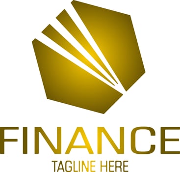 abstract vector logo modern gold, business and finance concept