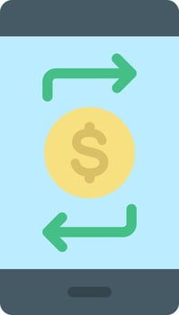 Funds Transfer Flat Color Icon vector
