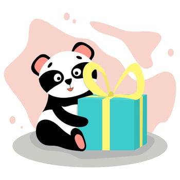 cute funny panda vector