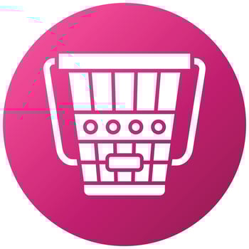 Wood Bucket Icon Style vector