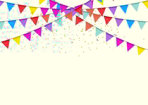 graphics festival flag multicolor for decorative happy for backdrop background vector illustration