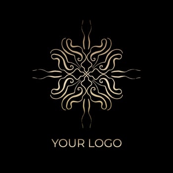 Luxury ornamental logotype. Vintage logo with golden gradient. Vector illustration