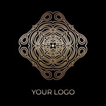 Luxury logo template. Vintage badge frame flourishes. Modern elegant logo design. Vector illustration