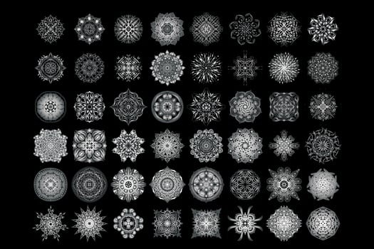 Set Silver Mandala 48 Collection Vector stock illustrate, Perfect set for any kind of design, logo, wedding, birthday and other holiday. Editable.