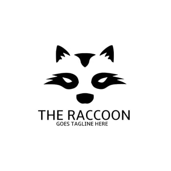 Template logo icon face the raccoon vector