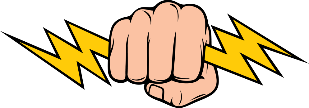Hand Holding Lightning Bolt - Fist png illustration