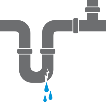Broken water pipe - dripping png illustration