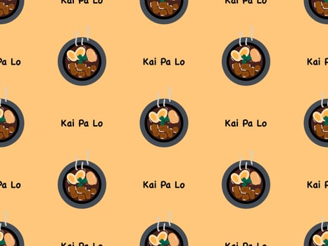 Kai pa lo cartoon character seamless pattern on orange background. vector