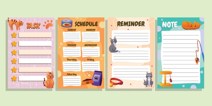Journal Template Pet Cat vector