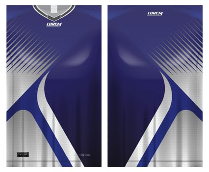 jersey sport shirt template design for soccer sport, basket ball, running uniform in front view, back view. shirt mockup vector, design very simple and easy to custom vector