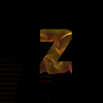 Z letter wavy line. Z letter with motion wave. Alphabet logo with colorful twisted lines. Creative vector illustration with zebra, sea, print and wavy pattern lines.
