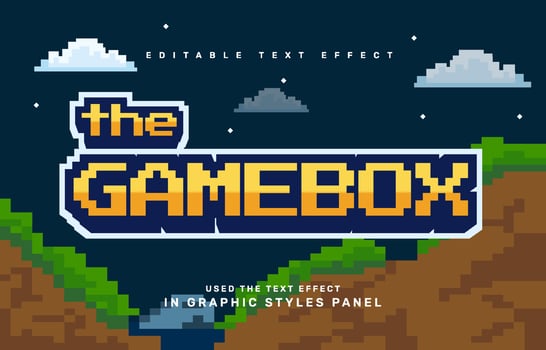 Game editable text effect template vector