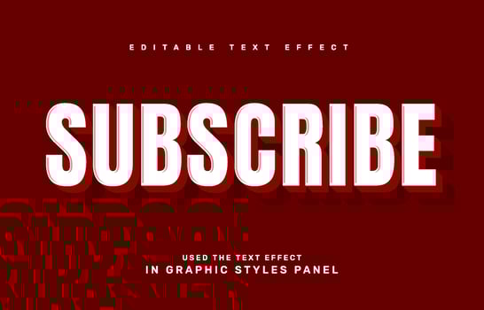 subscribe editable text effect template vector