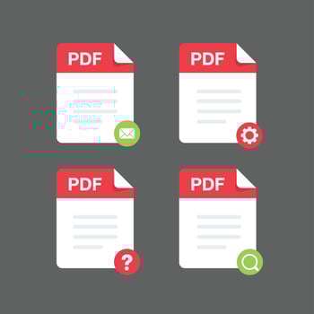 Flat design with PDF files icon set document,icon,symbol set, vector design element illustration