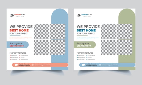 Real Estate social media post template vector
