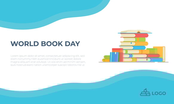 Vector illustration of reading books and magazines.  World book day.