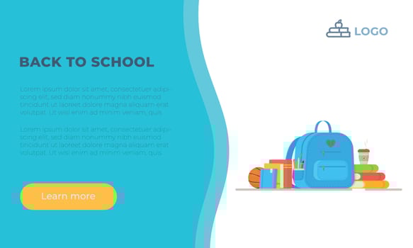 Vector illustration of back to school shopping.
