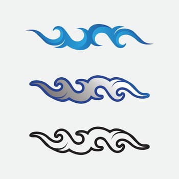 wave icon and water drop vector illustration design logo business