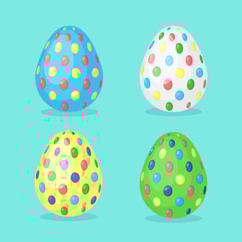 Colorful decorated easter dotted eggs. Spring holiday. Happy easter vector