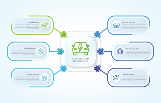 Electric Car Infographic Template Design vector