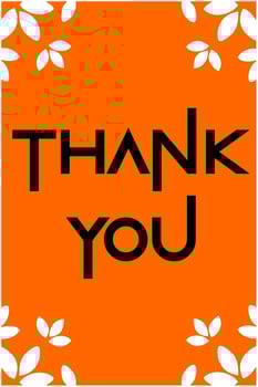 thank you card in vector template