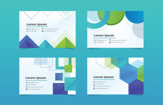 Business Card Template with Geometric Shape Design vector