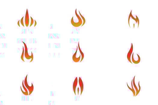 set of fire flames icon. fire flame illustration vector